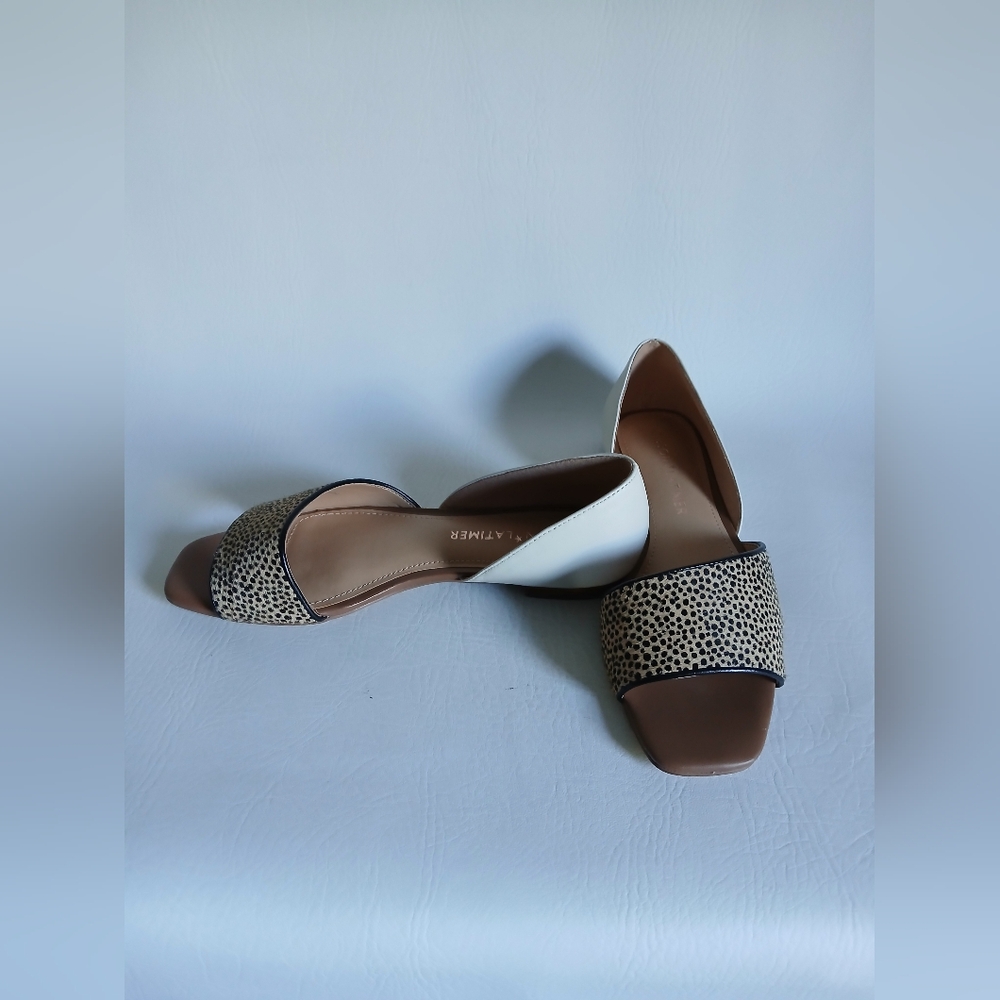 Gibson Latimer Tan & Black Cow Hair & Sheep Leather D'Orsay Style Flats Sz8.5M